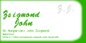 zsigmond john business card